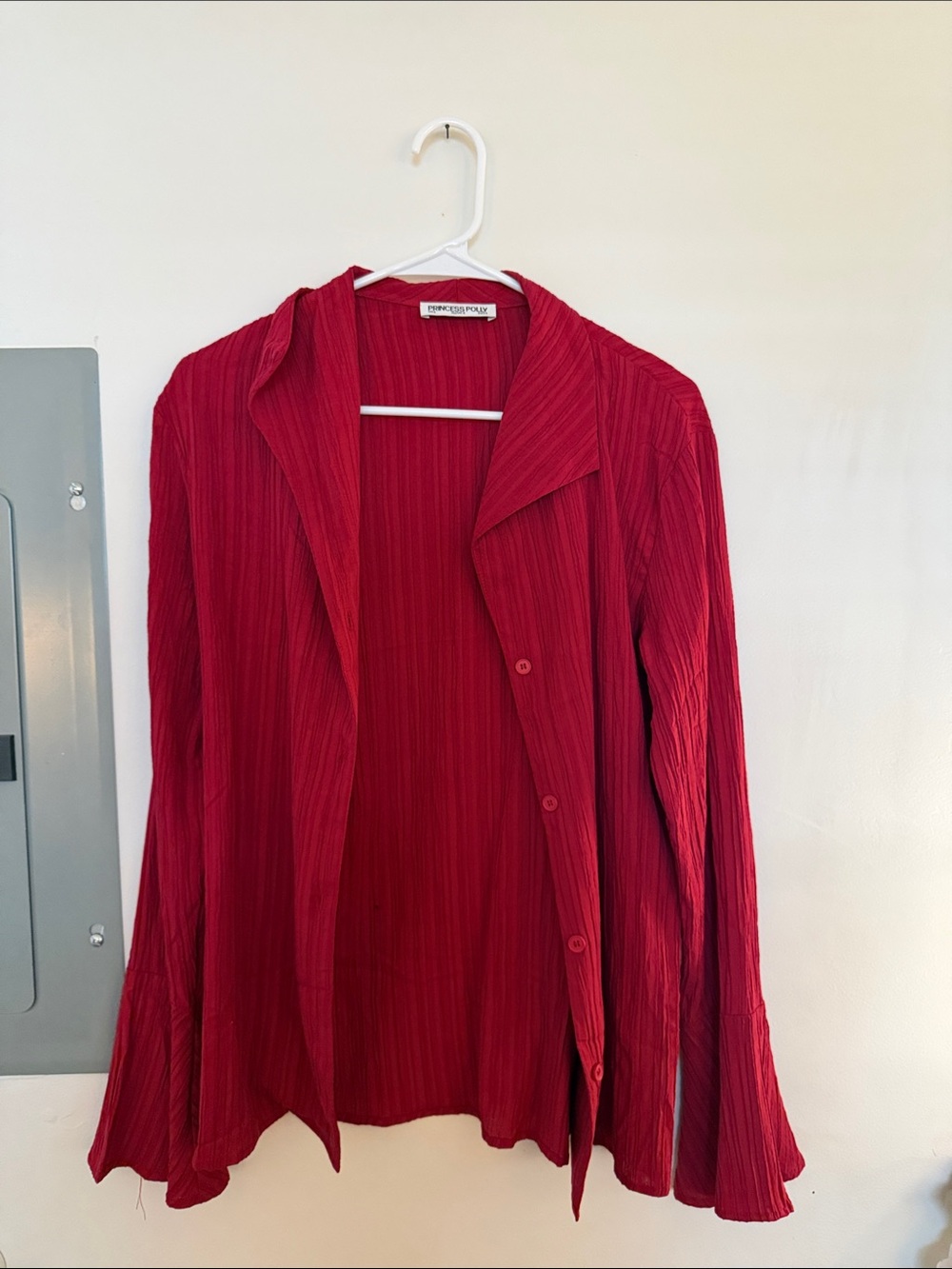 Princess Polly Red Button-up Blouse